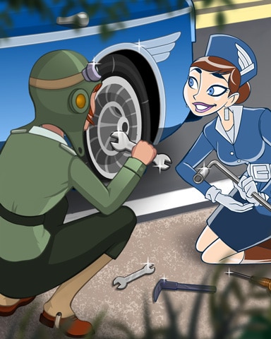 Tire Change Badge - Jet Set Solitaire Tire Change Badge - Jet Set Solitaire