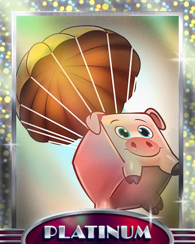Parachuting Pork Platinum Badge - Stack'em HD Parachuting Pork Platinum Badge - Stack'em HD