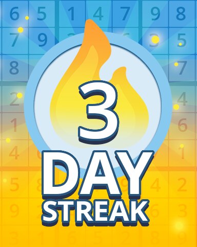 Daily Streak 3 Badge - Pogo™ Daily Sudoku Daily Streak 3 Badge - Pogo™ Daily Sudoku
