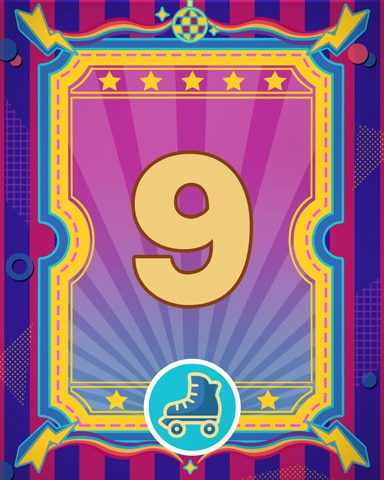 Roller Disco 9 Badge - World Class Solitaire HD Roller Disco 9 Badge - World Class Solitaire HD