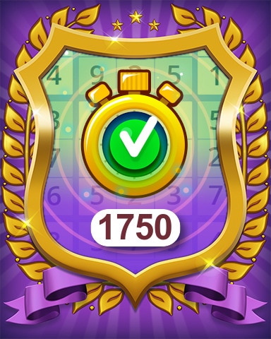Time Challenge Easy 1750 Badge - Pogo&trade; Daily Sudoku