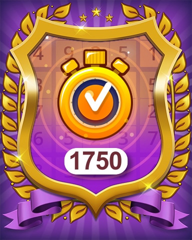 Time Challenge Medium 1750 Badge - Pogo™ Daily Sudoku Time Challenge Medium 1750 Badge - Pogo™ Daily Sudoku