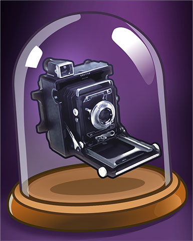 Vintage Camera Badge - Claire Hart: Secret In The Shadows
