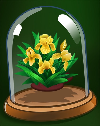 Yellow Irises Badge - Secret Word Gardens Yellow Irises Badge - Secret Word Gardens
